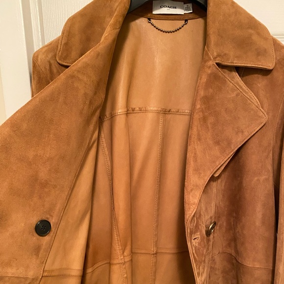 Size 12 Coach Suede Trench Coat - Picture 4 of 6